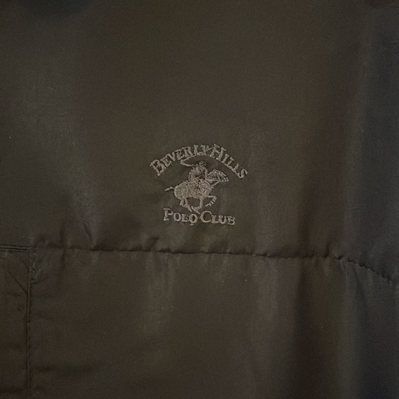 Mens Beverly Hills Polo Club Black Rayon & Fleece Jacket Zip Up Size 2X EUC - Picture 3 of 9